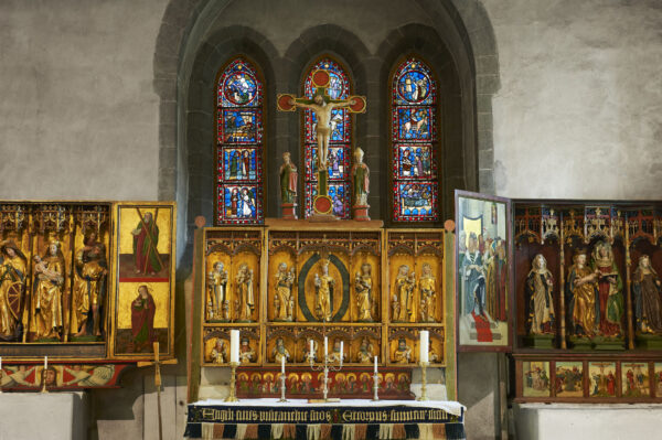 Altar Trondenes church with the triptychs